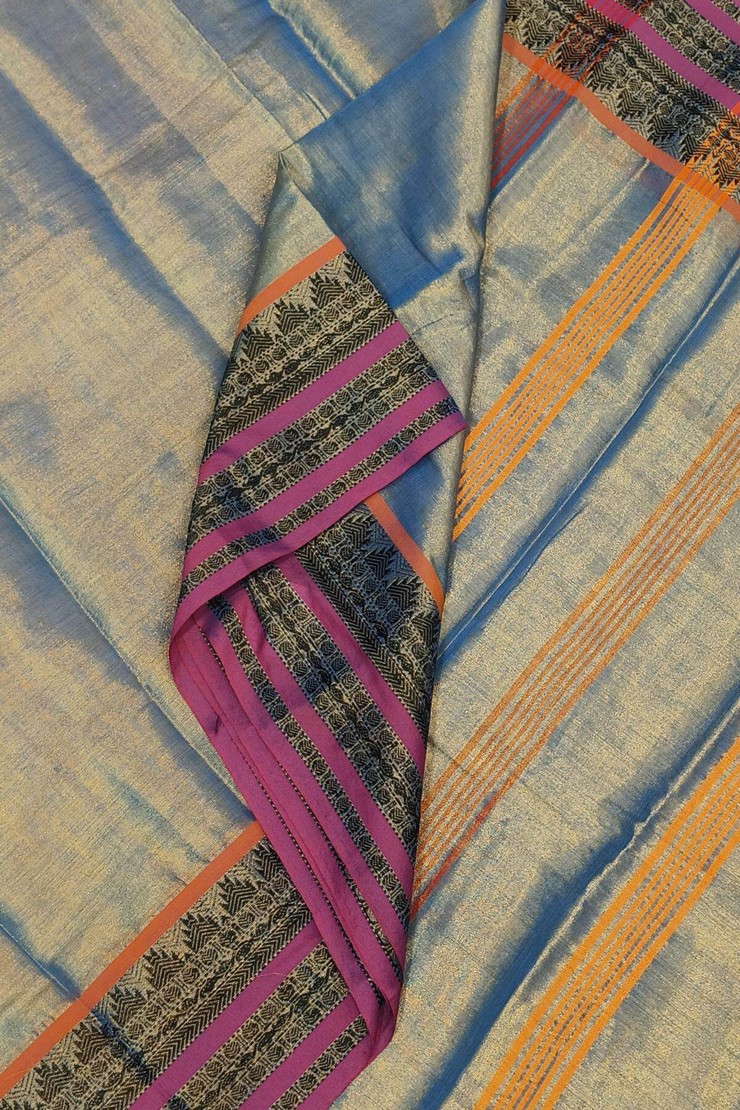 Soft tissue cotton saree in sky blue