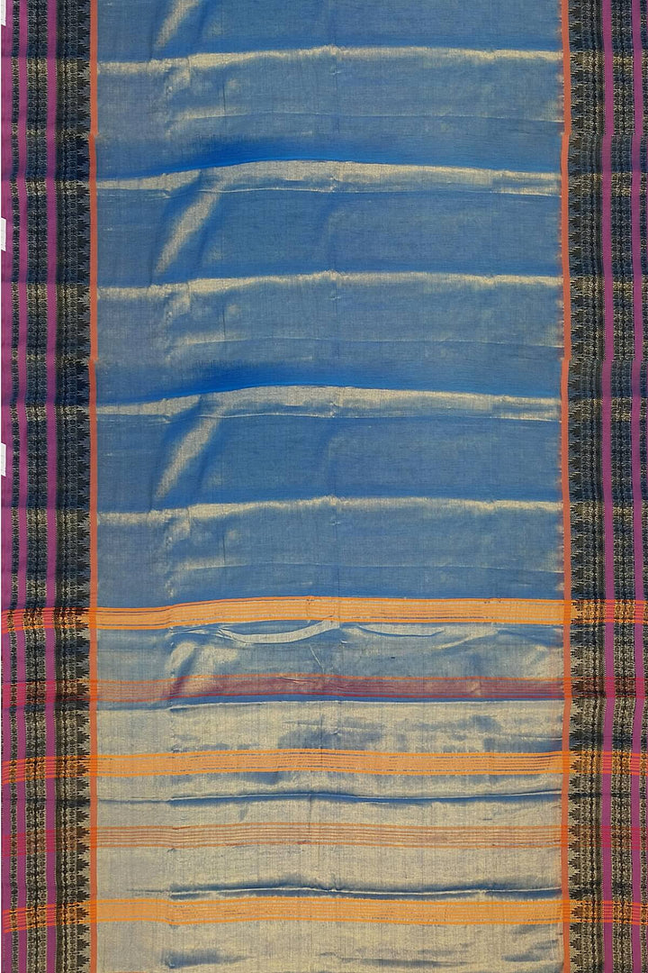 Soft tissue cotton saree in sky blue