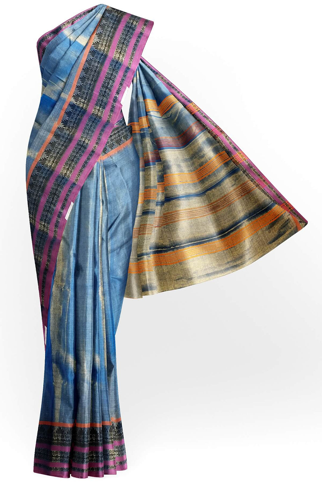 Soft tissue cotton saree in sky blue