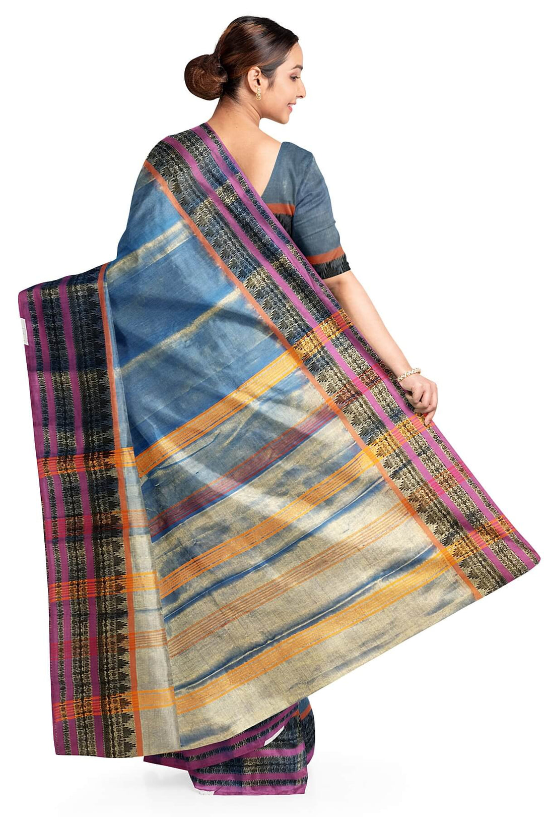 Soft tissue cotton saree in sky blue