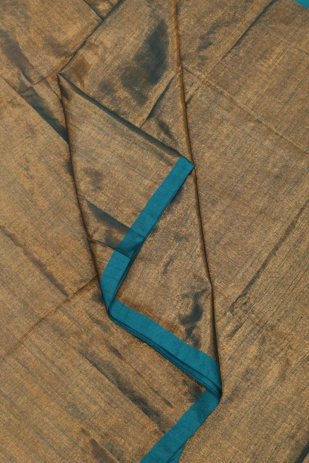 Small border soft tissue cotton saree in olive green