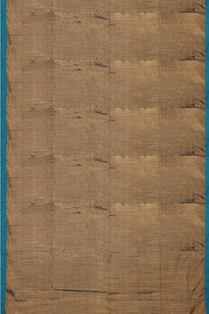 Small border soft tissue cotton saree in olive green