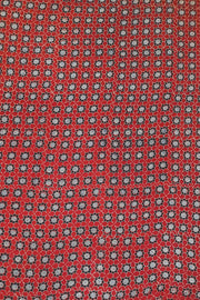 Dola silk saree in hand block ajrakh print  in  red with diamond motifs
