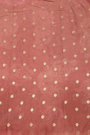 Dola silk saree in floral print in rust colour