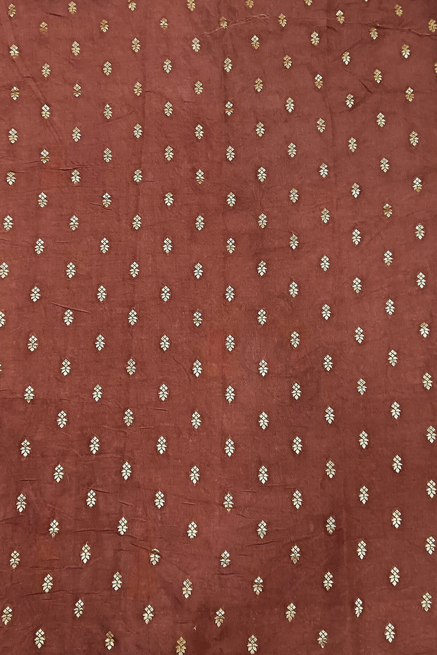 Dola silk saree in pichwai design in chickoo colour