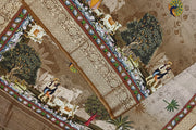 Dola silk saree in pichwai design in sepia