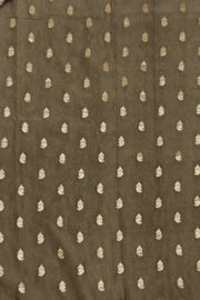 Dola silk saree in forest pattern in greenish grey