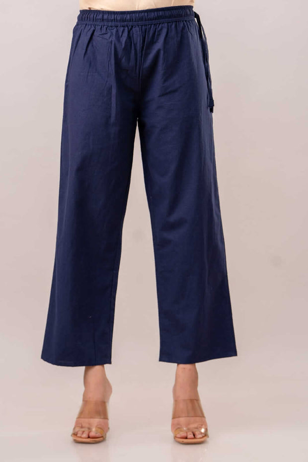 Cotton plain parallel pant