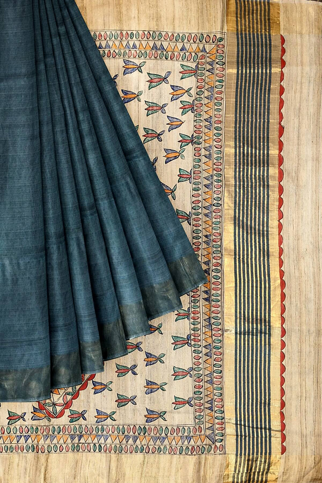 Eri silk saree in elephant grey