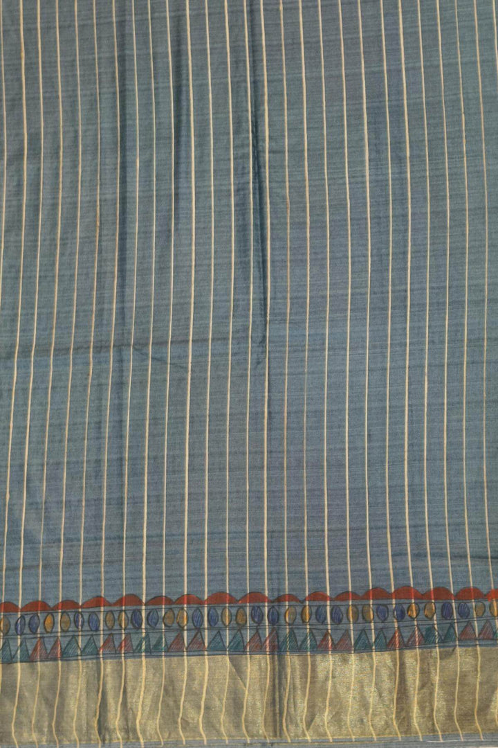 Eri silk saree in elephant grey