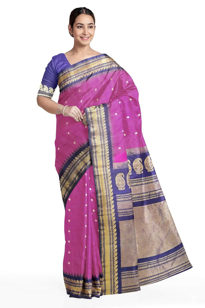 Gadwal pure silk saree in pink