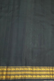 Gadwal pure silk saree in yellow  with gold & silver  motifs on the body