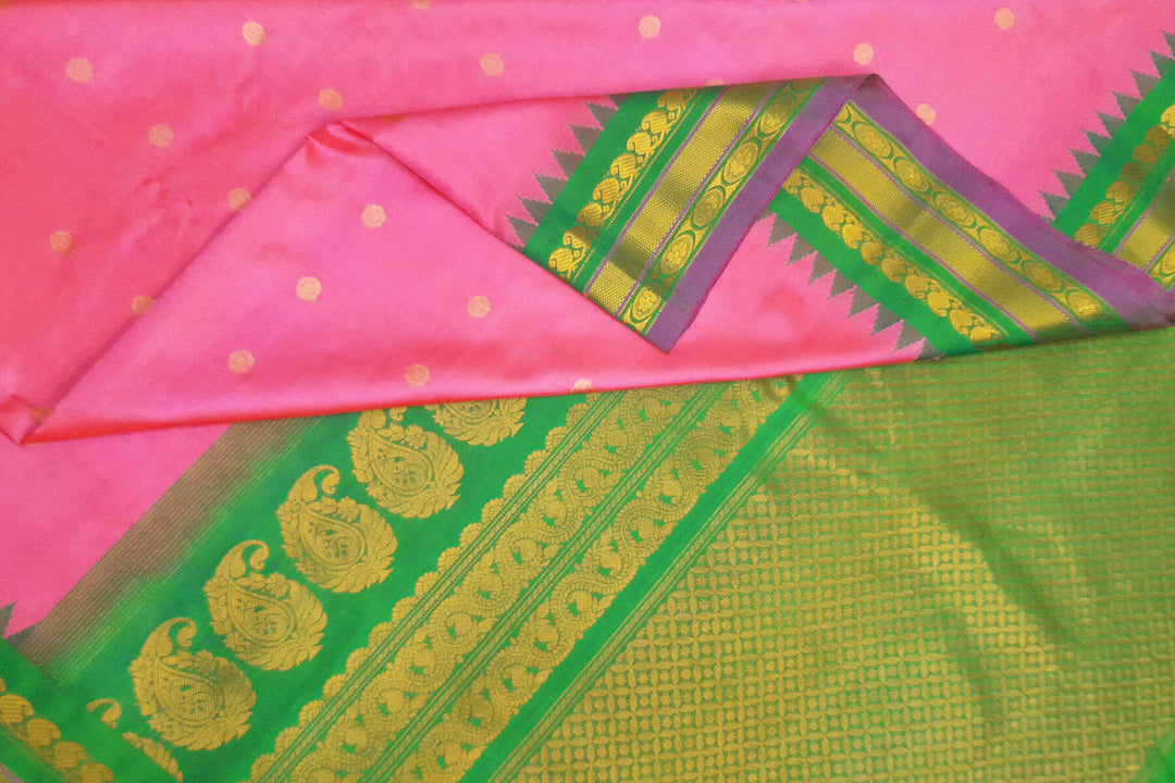 Gadwal pure silk saree in pink