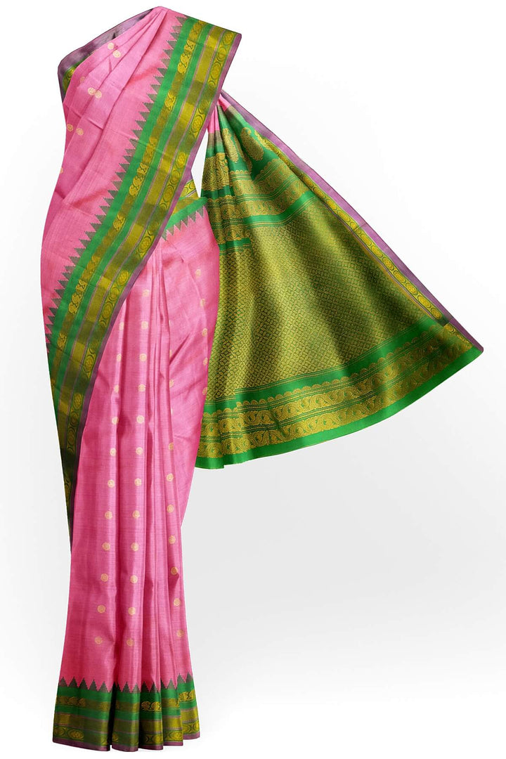 Gadwal pure silk saree in pink