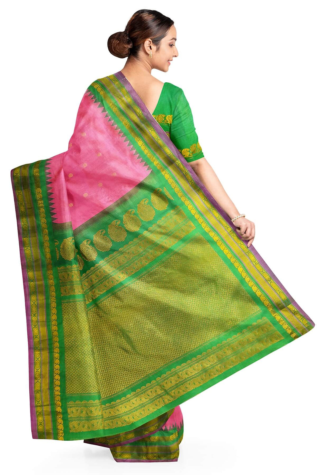Gadwal pure silk saree in pink