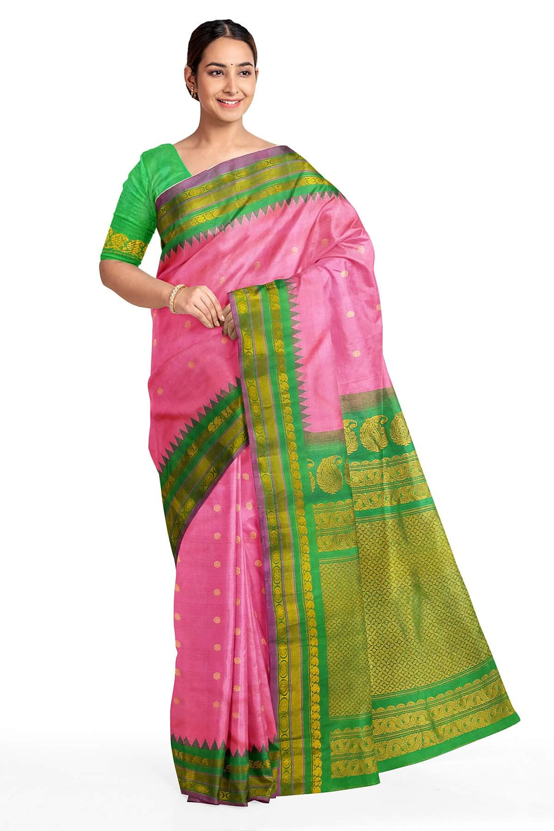 Gadwal pure silk saree in pink