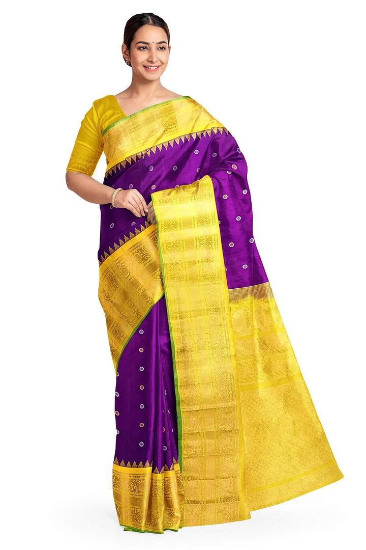 Gadwal pure silk saree in purple
