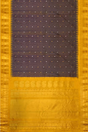 Gadwal pure silk saree in wine in fine checks  with small buttis