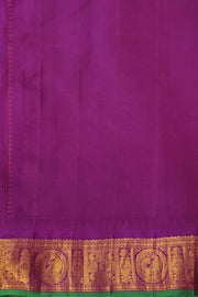 Gadwal pure silk saree in light pista green in fine checks
