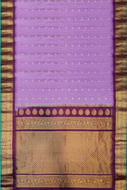 Gadwal pure silk saree in lavender in fine checks