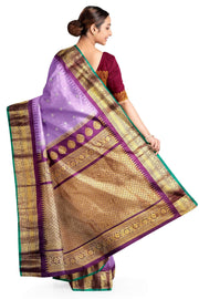 Gadwal pure silk saree in lavender in fine checks