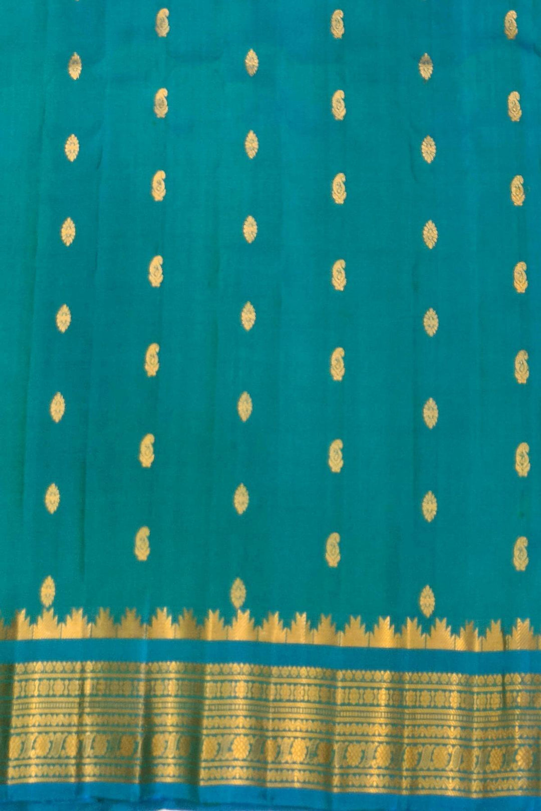 Gadwal pure silk saree in  green
