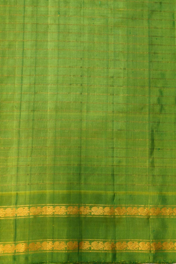 Handwoven Gadwal pure silk saree in red with checks on the body