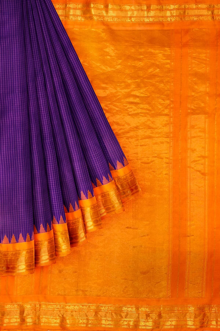 Gadwal pure silk saree in purple