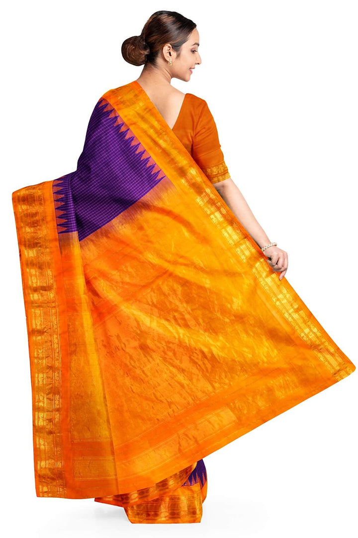 Gadwal pure silk saree in purple