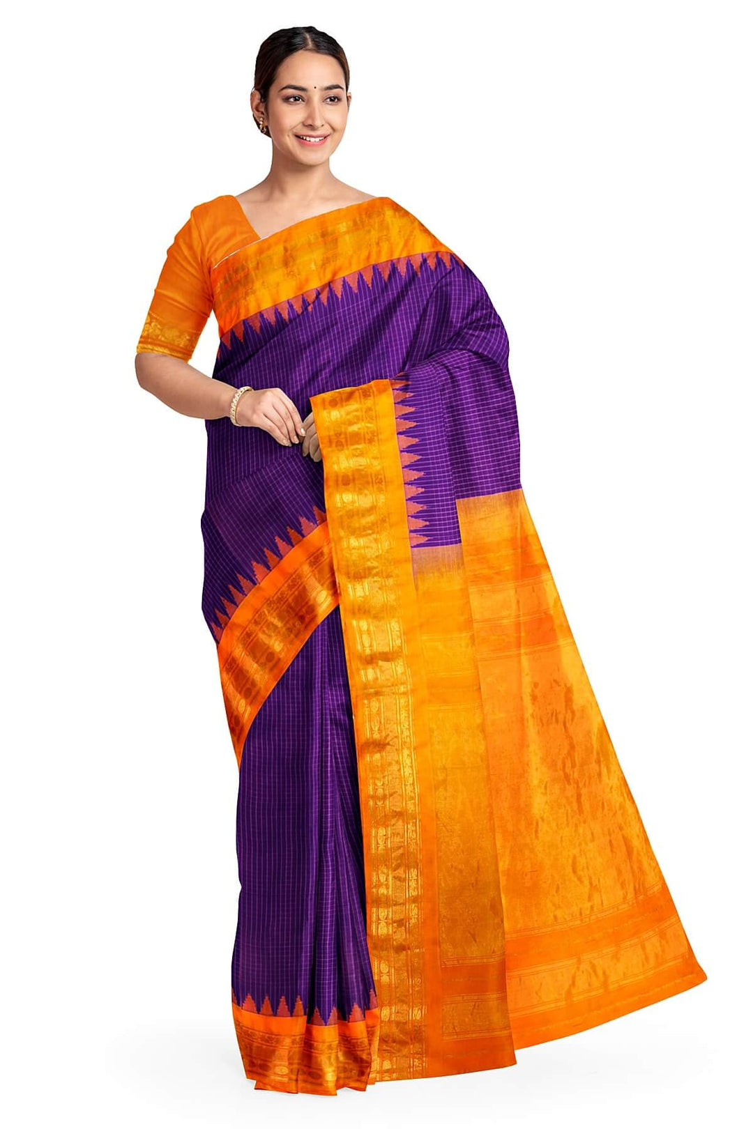 Gadwal pure silk saree in purple