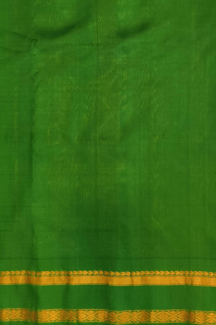 Handwoven Gadwal pure silk saree in pink with checks on the body