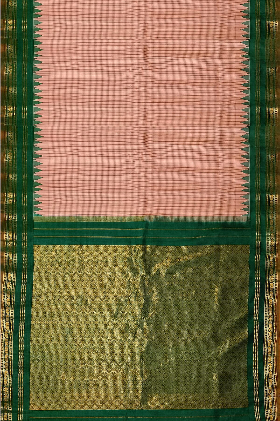 Gadwal pure silk saree in peach