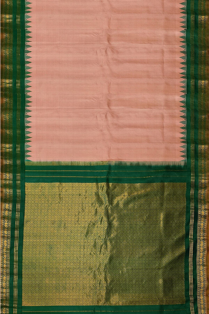 Gadwal pure silk saree in peach