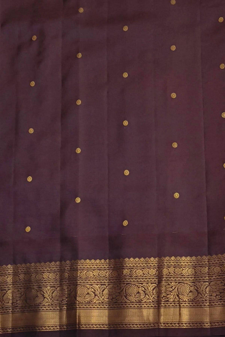 Gadwal pure silk saree in off white with buttis