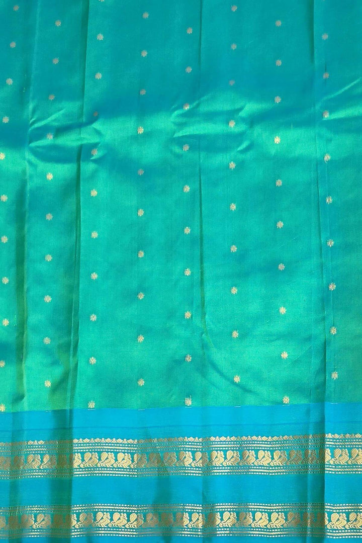 Gadwal pure silk saree in purple with meena buttis