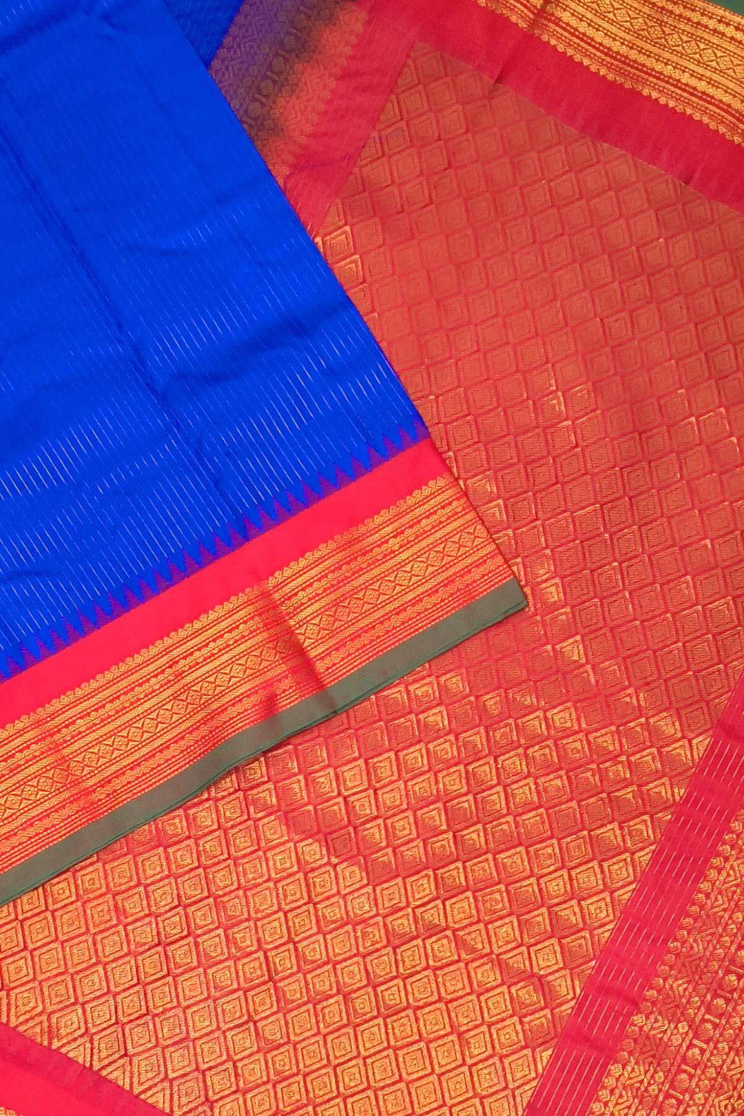 Gadwal pure silk saree in blue
