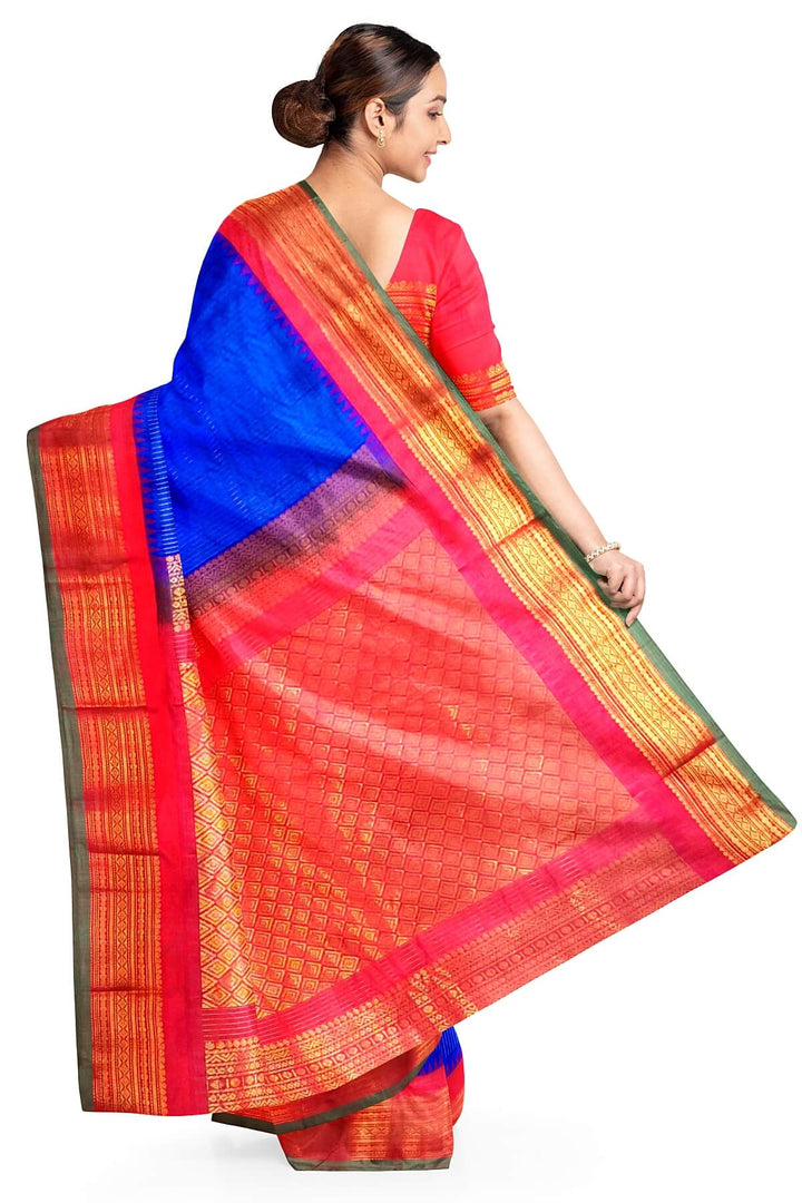 Gadwal pure silk saree in blue