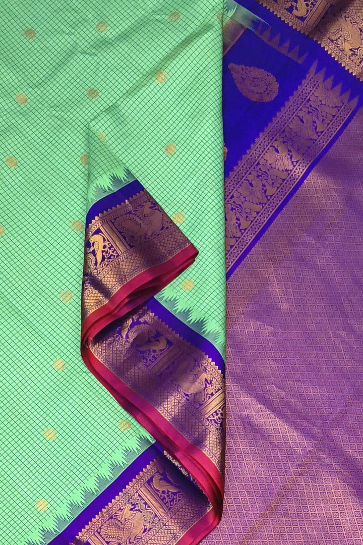 Gadwal pure silk saree in rexona green