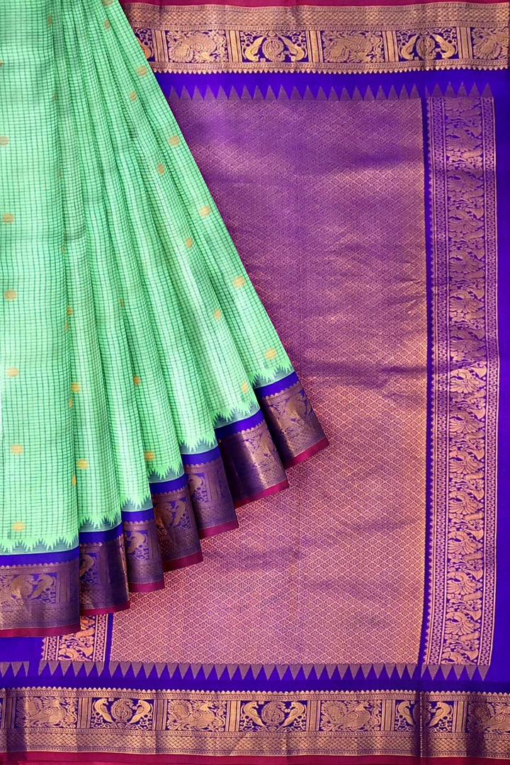 Gadwal pure silk saree in rexona green