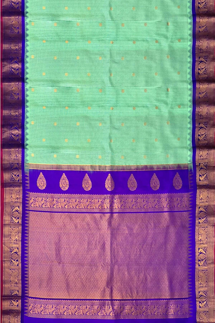 Gadwal pure silk saree in rexona green