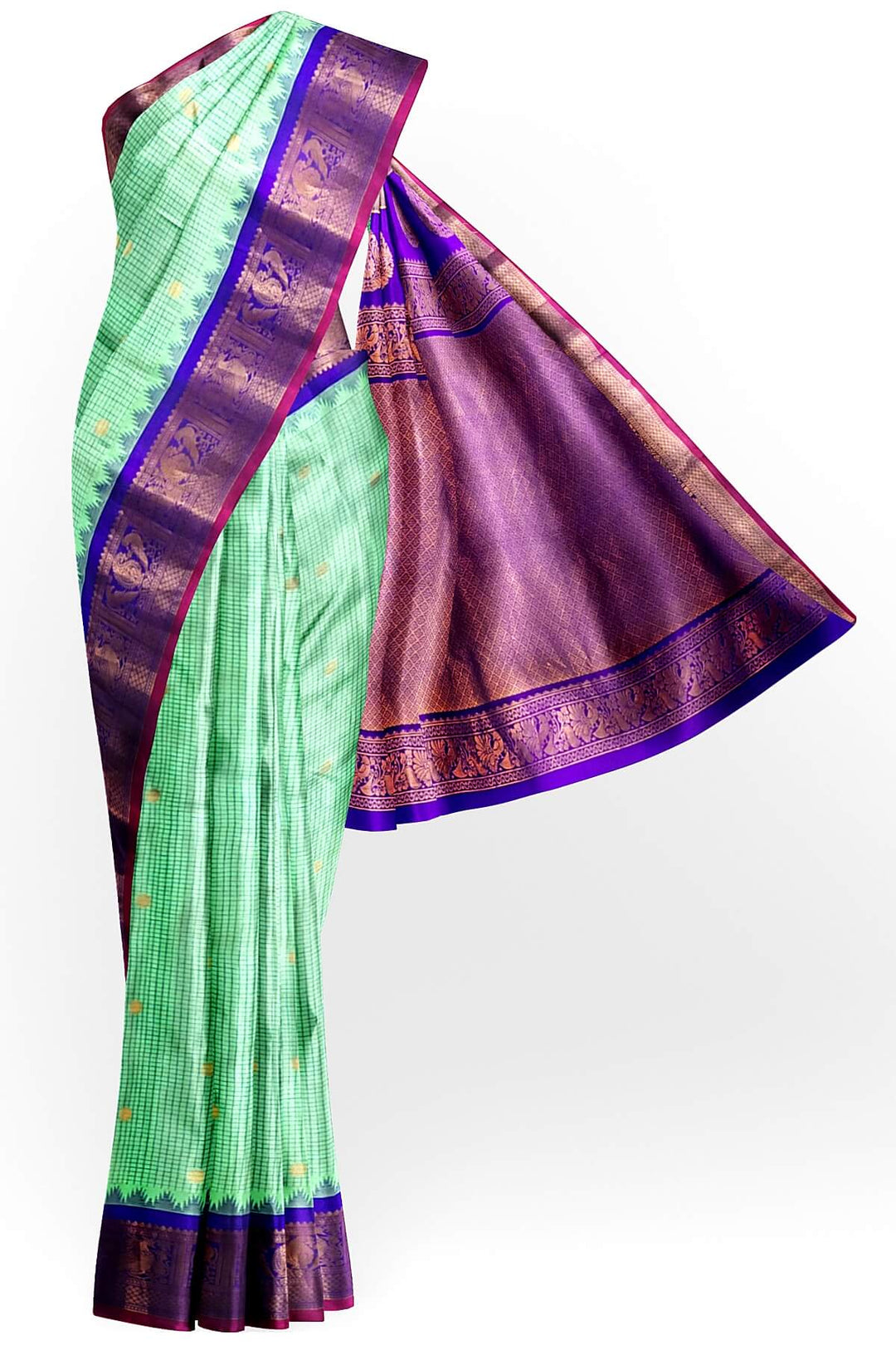 Gadwal pure silk saree in rexona green