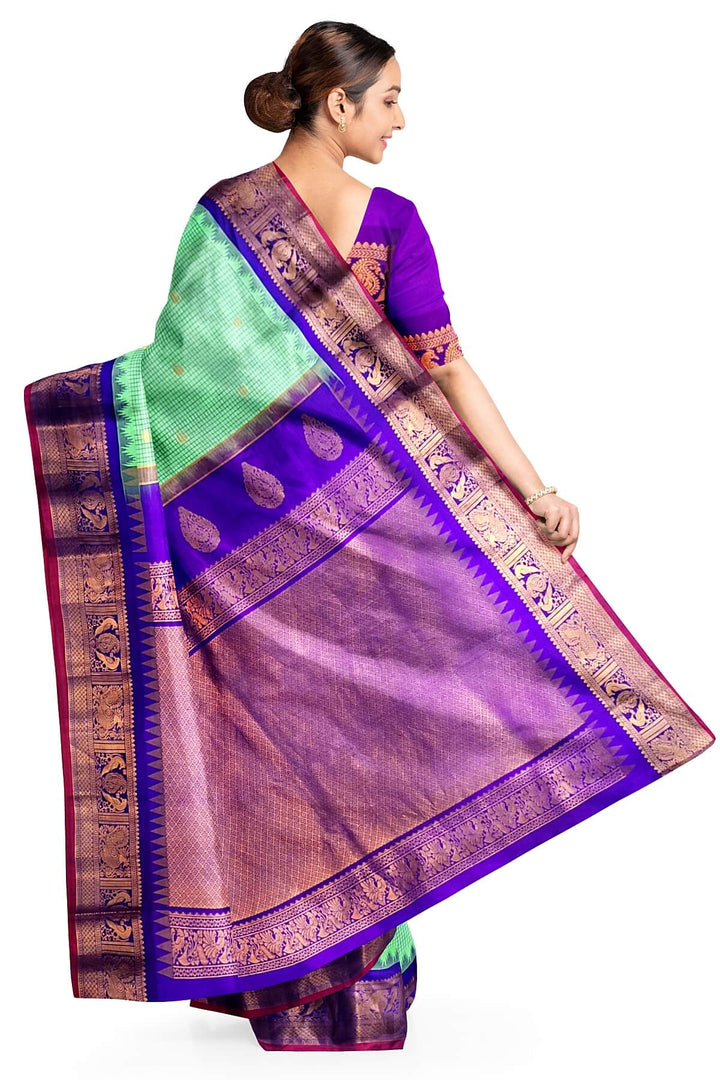Gadwal pure silk saree in rexona green