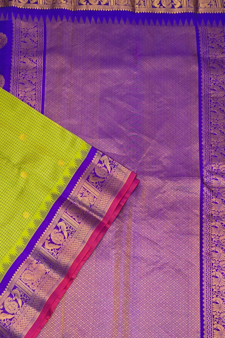 Gadwal pure silk saree in radium green