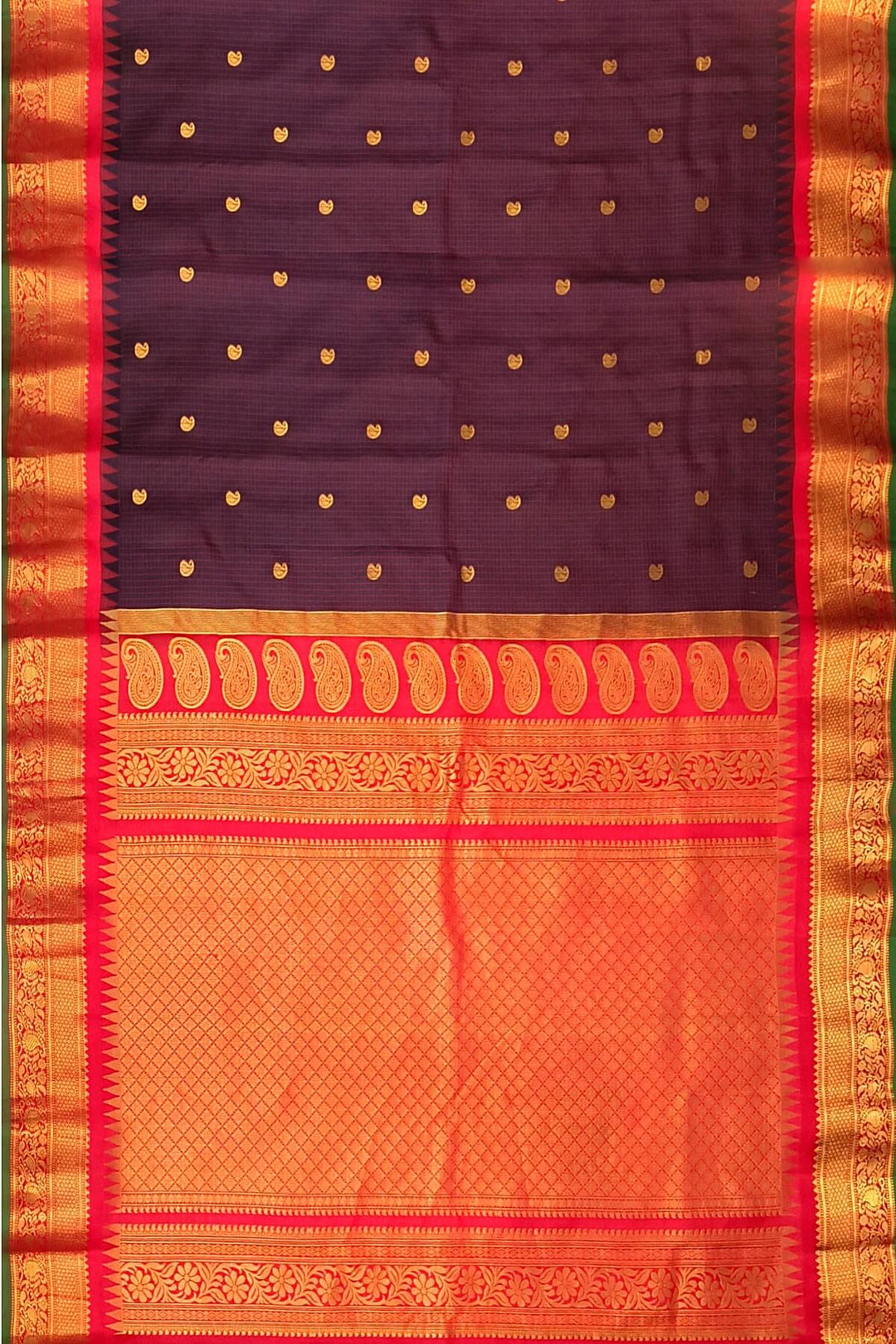 Gadwal pure silk saree in brown