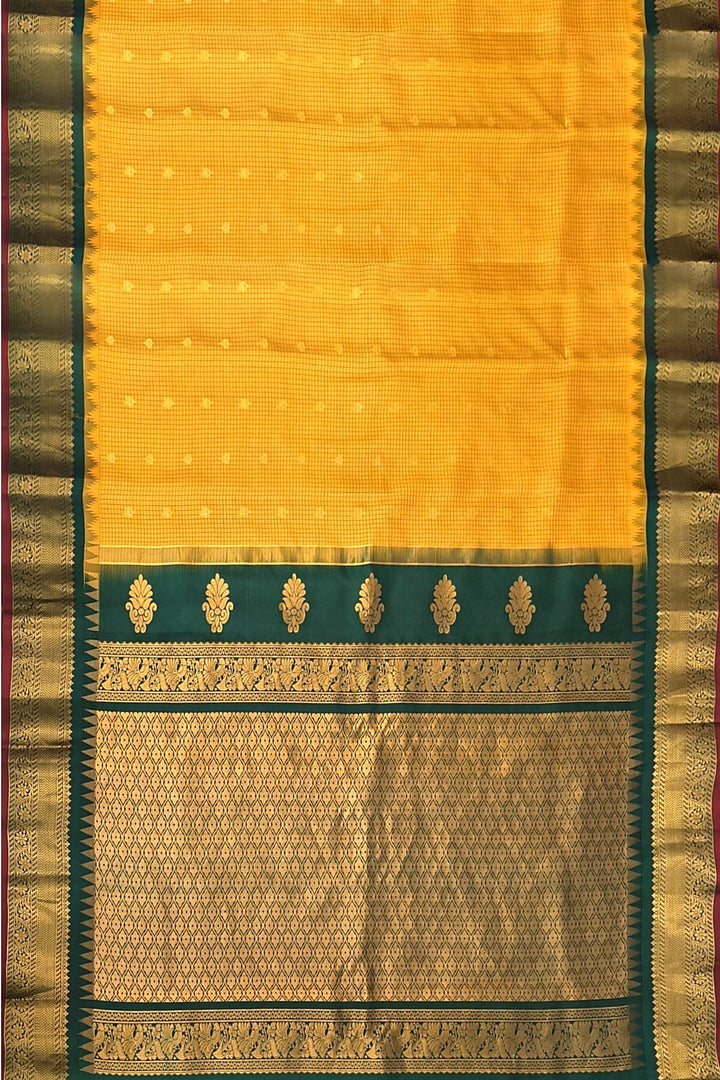 Gadwal pure silk saree in mustard
