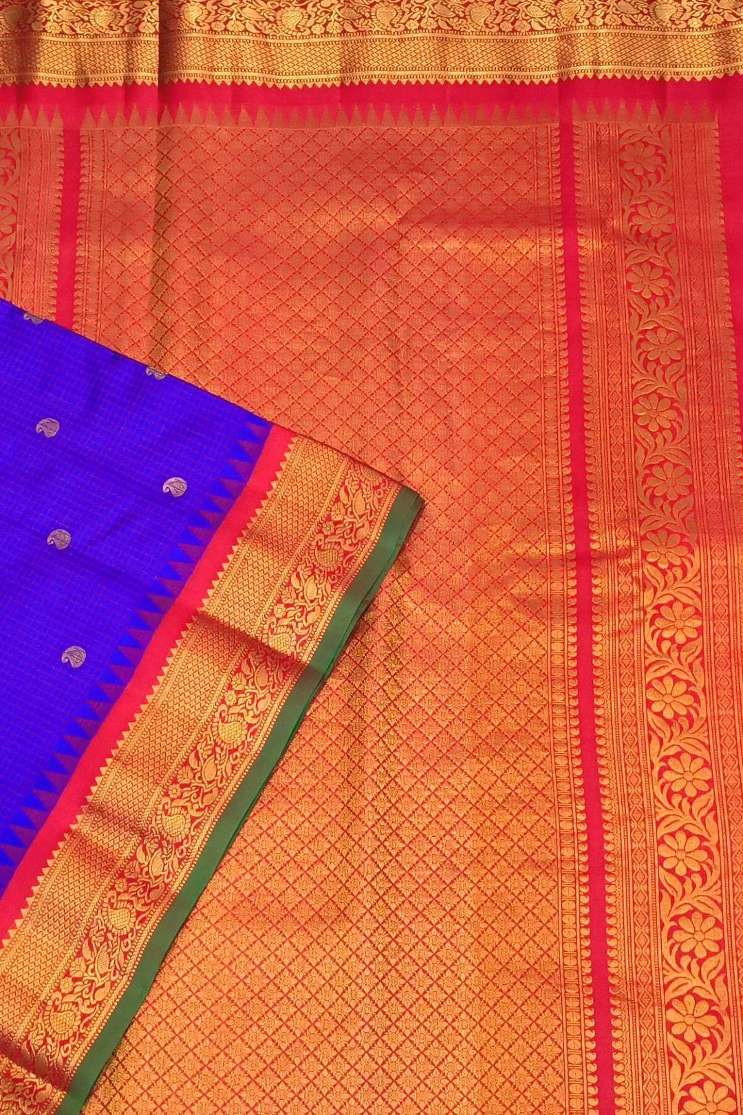 Gadwal pure silk saree in royal blue