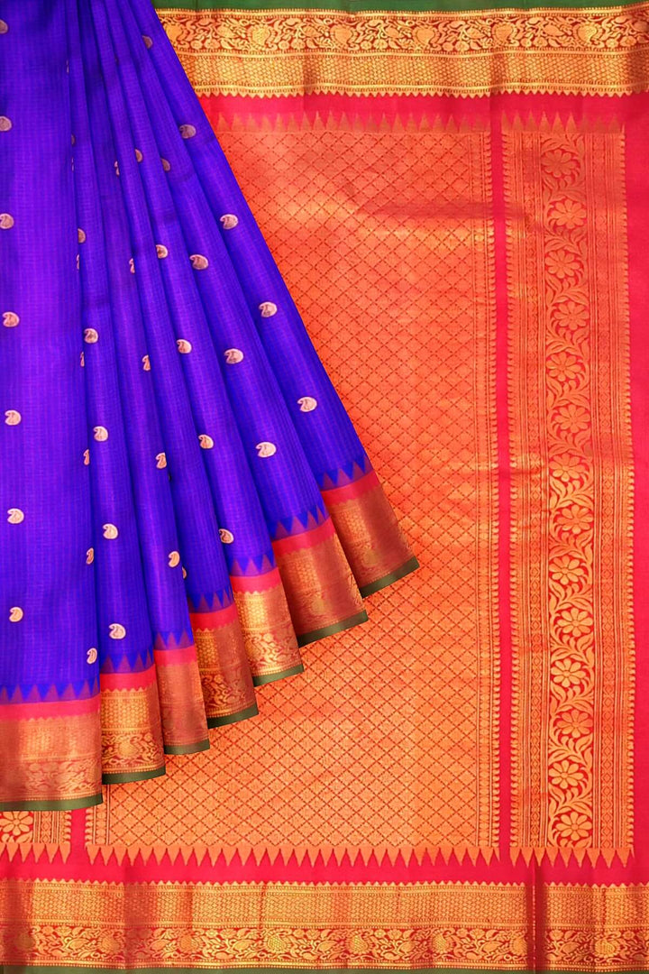 Gadwal pure silk saree in royal blue
