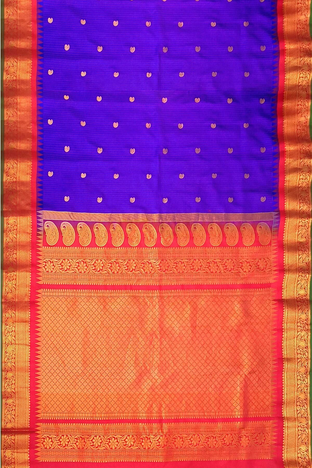 Gadwal pure silk saree in royal blue