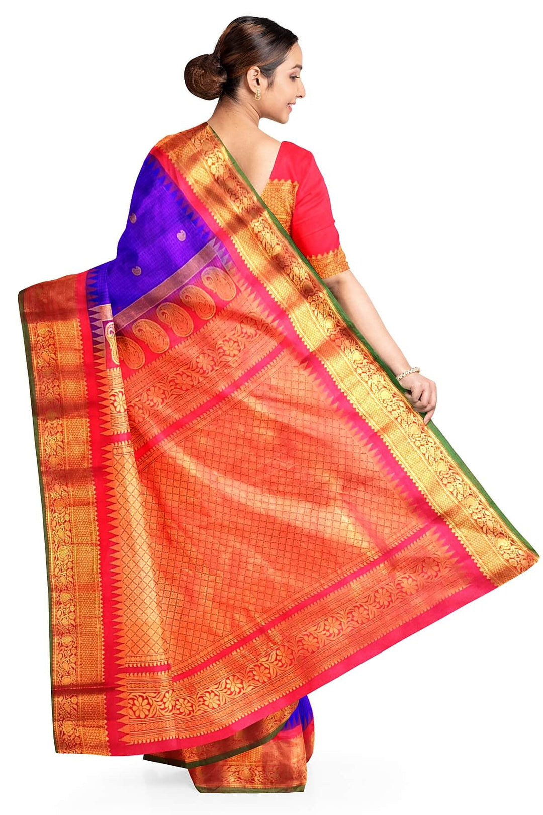 Gadwal pure silk saree in royal blue