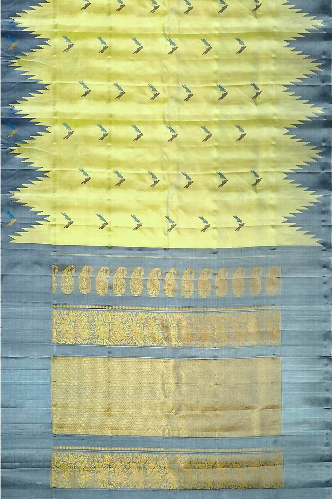 Gadwal pure silk saree in sage green